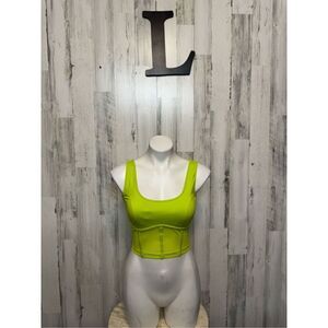 Sofia Vergara active lime green crop top